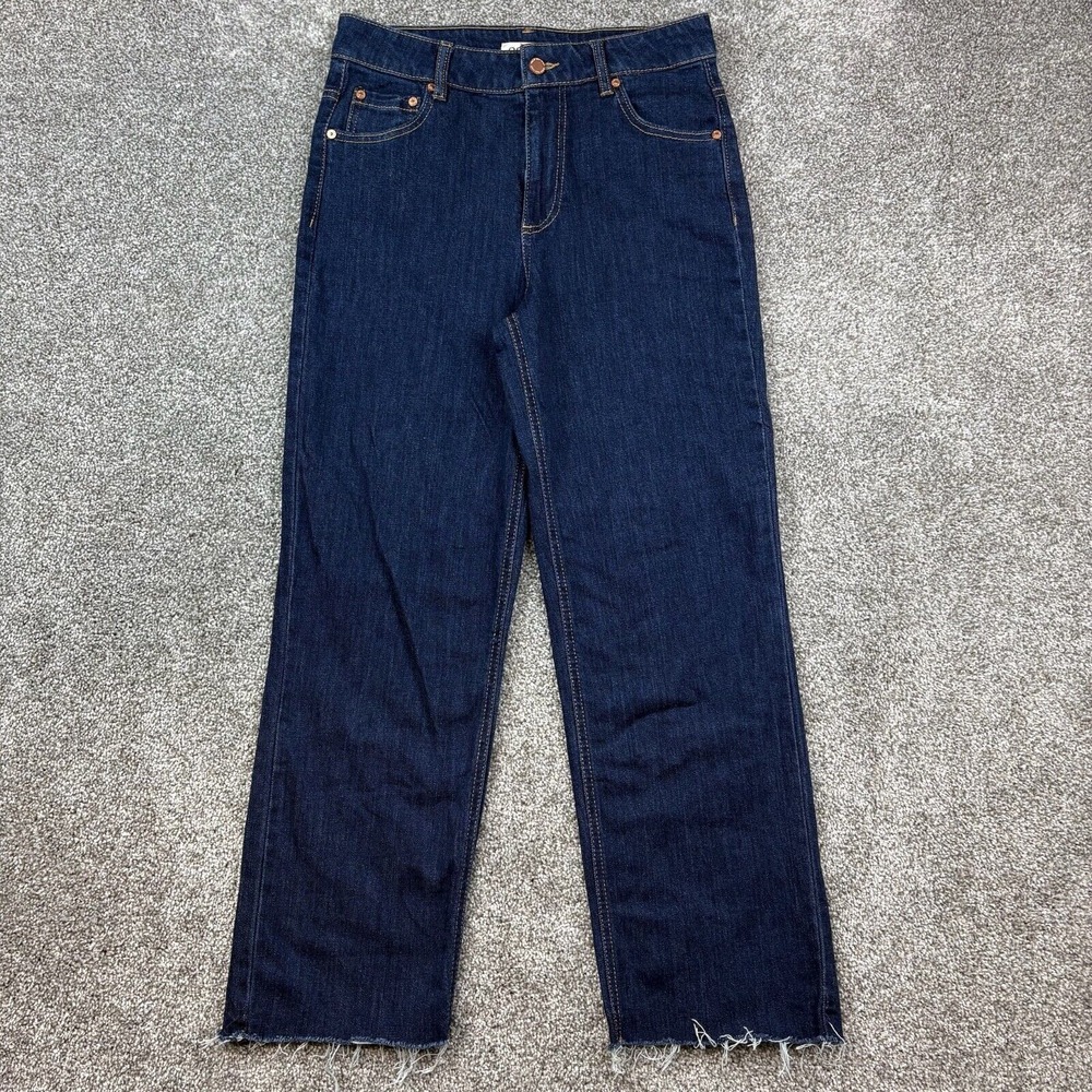 OAT New York Jeans Women's 2/26 Blue Boho High Waist Wide Leg Raw Hem‎ Pockets